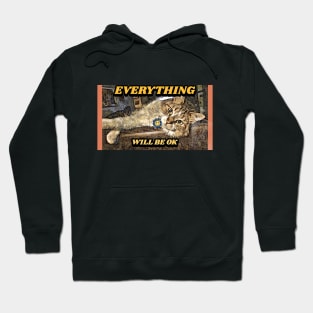 Everything will be OK (kitty cat with smiley face tag) Hoodie